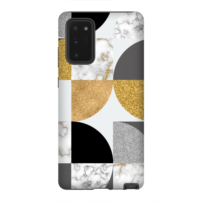 Galaxy Note 20 StrongFit Marble Geometric Pattern Semicircles by ArtsCase