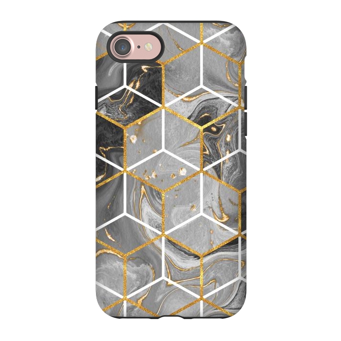 iPhone 7 StrongFit Marble Hexagon by ArtsCase