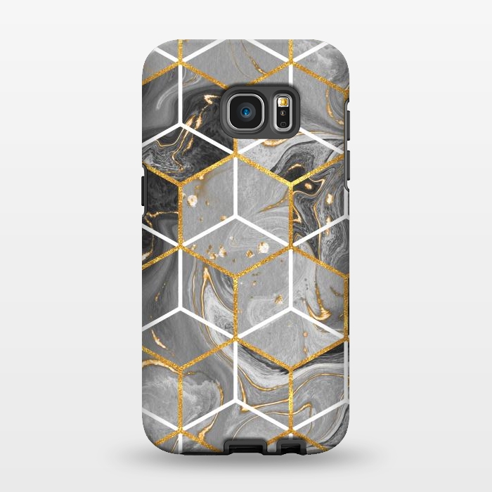 Galaxy S7 EDGE StrongFit Marble Hexagon by ArtsCase