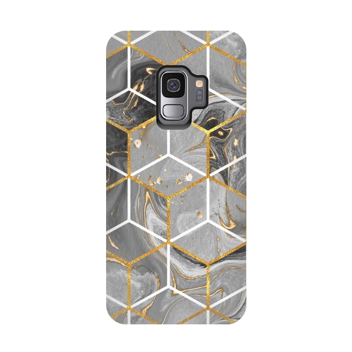 Galaxy S9 StrongFit Marble Hexagon by ArtsCase