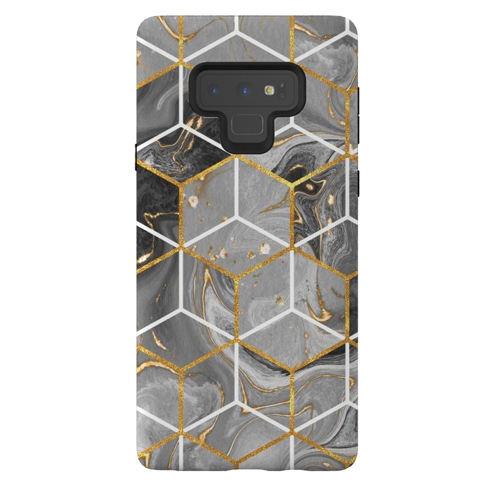 Galaxy Note 9 StrongFit Marble Hexagon by ArtsCase