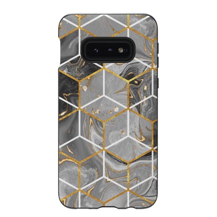 Galaxy S10e StrongFit Marble Hexagon by ArtsCase