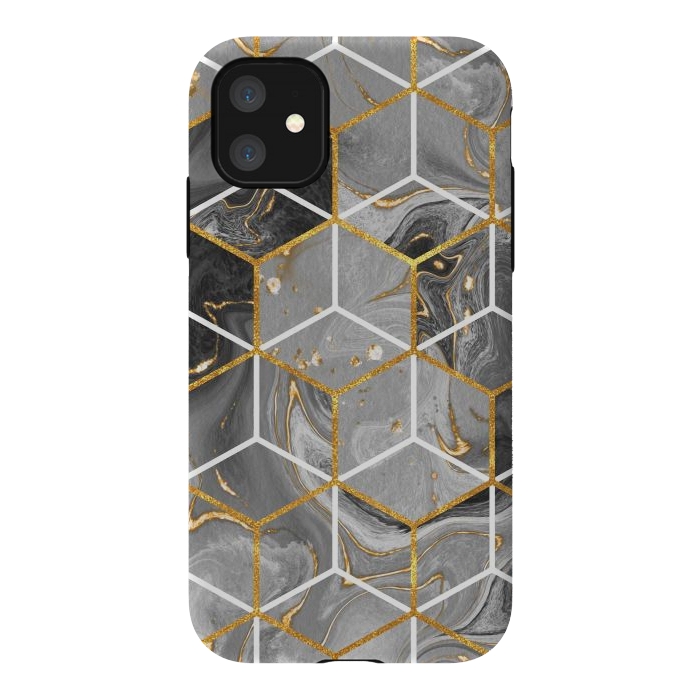 iPhone 11 StrongFit Marble Hexagon by ArtsCase
