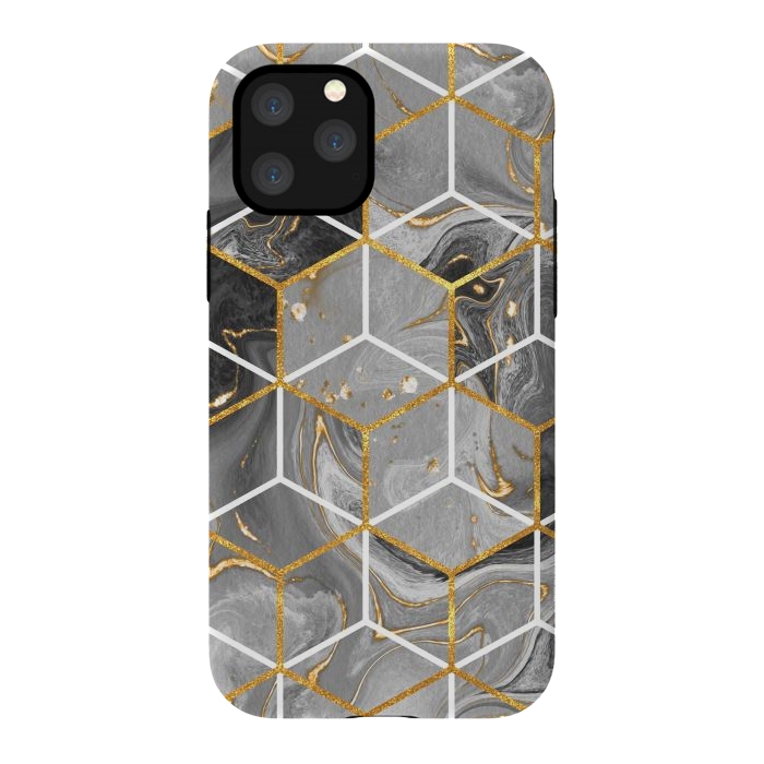 iPhone 11 Pro StrongFit Marble Hexagon by ArtsCase