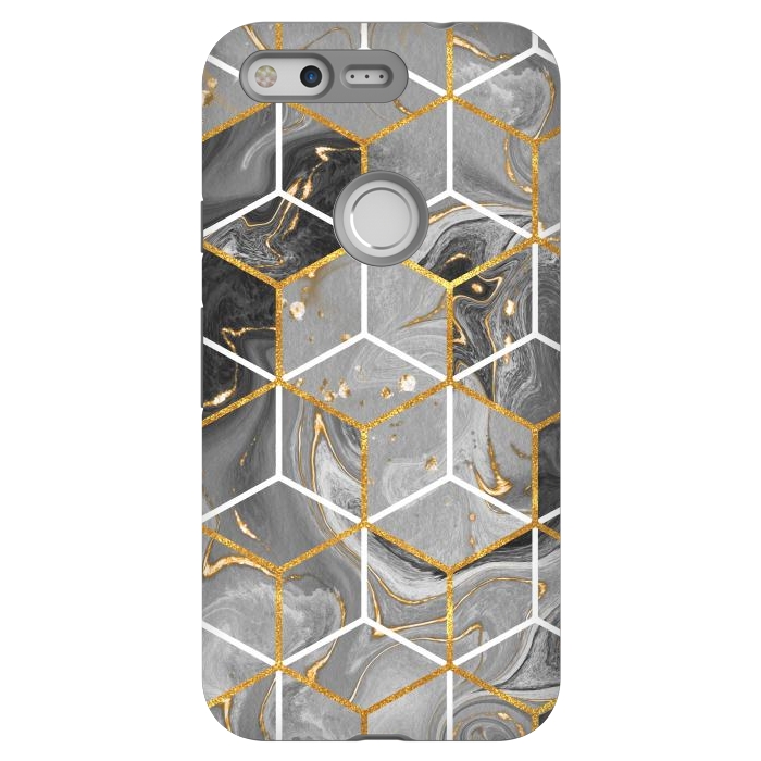 Pixel StrongFit Marble Hexagon by ArtsCase