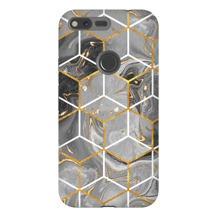 Pixel XL StrongFit Marble Hexagon by ArtsCase