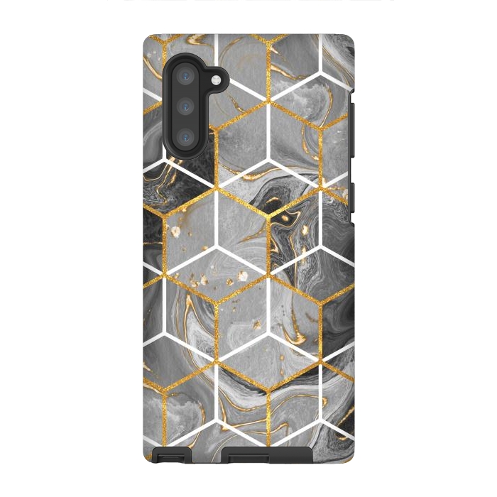Galaxy Note 10 StrongFit Marble Hexagon by ArtsCase