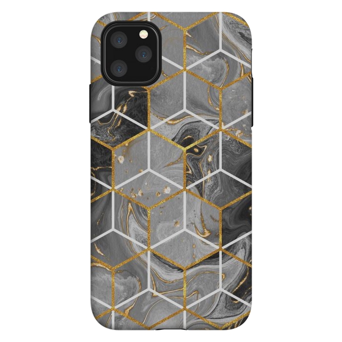 iPhone 11 Pro Max StrongFit Marble Hexagon by ArtsCase