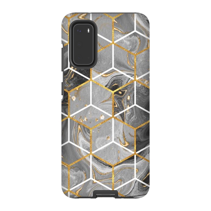 Galaxy S20 StrongFit Marble Hexagon by ArtsCase