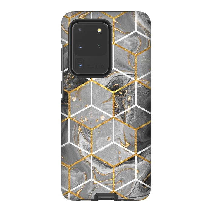 Galaxy S20 Ultra StrongFit Marble Hexagon by ArtsCase