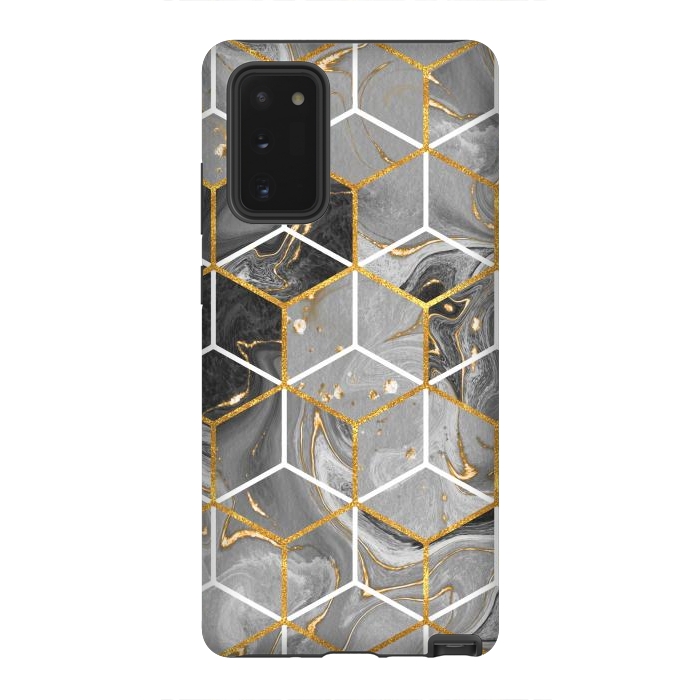 Galaxy Note 20 StrongFit Marble Hexagon by ArtsCase