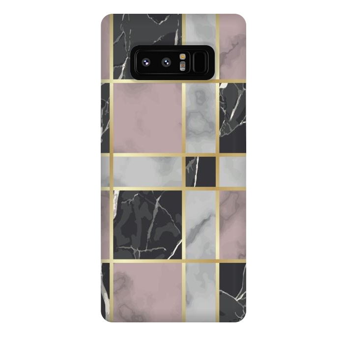 Galaxy Note 8 StrongFit Marble Repeat Marbling Surface with Gold by ArtsCase