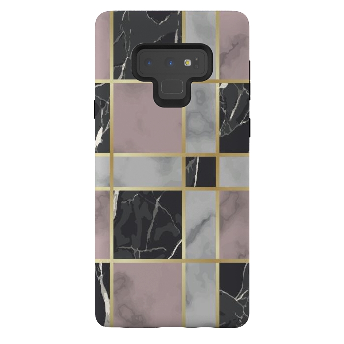 Galaxy Note 9 StrongFit Marble Repeat Marbling Surface with Gold by ArtsCase