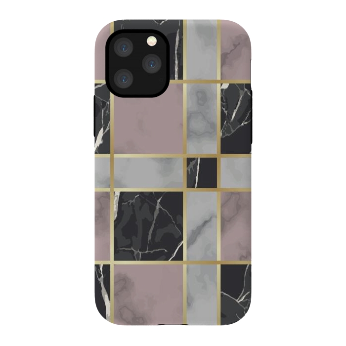 iPhone 11 Pro StrongFit Marble Repeat Marbling Surface with Gold by ArtsCase