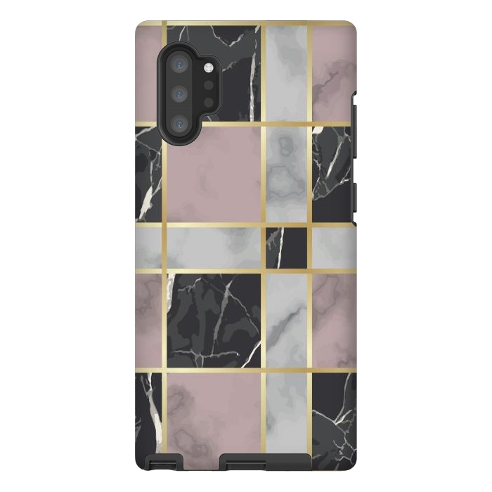 Galaxy Note 10 plus StrongFit Marble Repeat Marbling Surface with Gold by ArtsCase