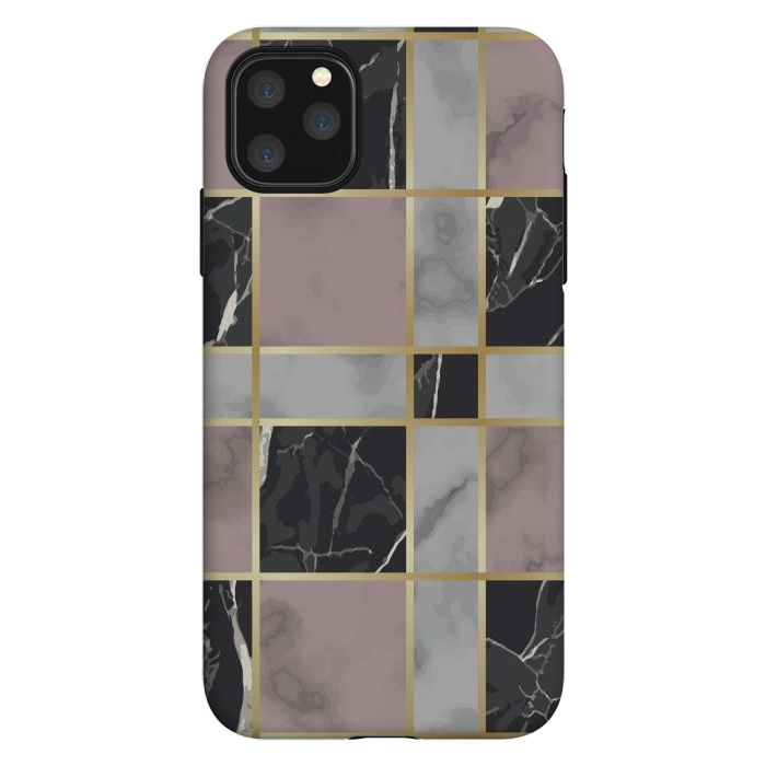 iPhone 11 Pro Max StrongFit Marble Repeat Marbling Surface with Gold by ArtsCase