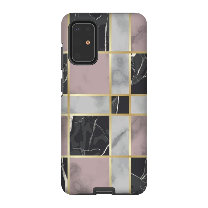 Galaxy S20 Plus StrongFit Marble Repeat Marbling Surface with Gold by ArtsCase