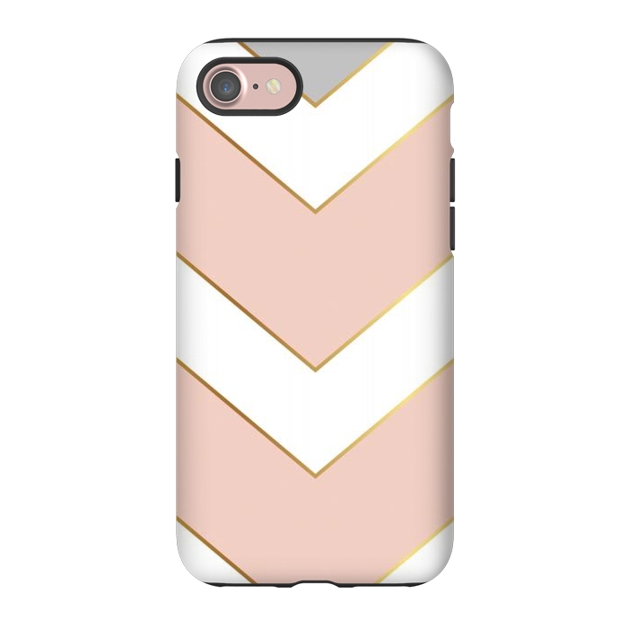 iPhone 7 StrongFit Marble with Geometric Design Golden I by ArtsCase