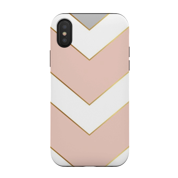 iPhone Xs / X StrongFit Marble with Geometric Design Golden I by ArtsCase