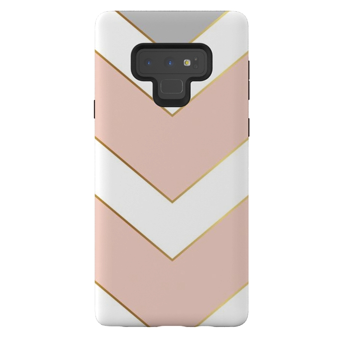 Galaxy Note 9 StrongFit Marble with Geometric Design Golden I by ArtsCase