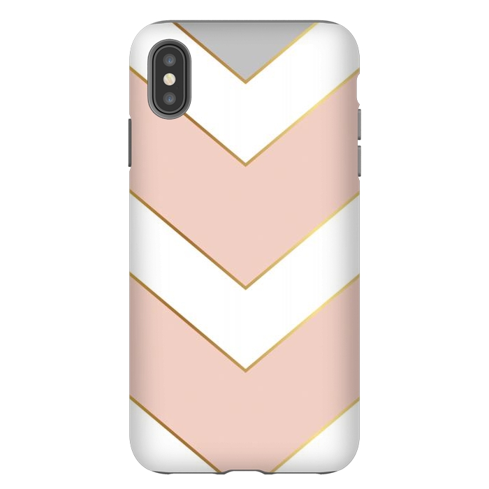 iPhone Xs Max StrongFit Marble with Geometric Design Golden I by ArtsCase