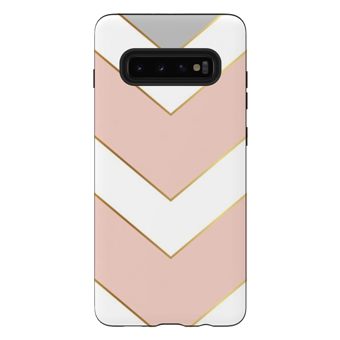 Galaxy S10 plus StrongFit Marble with Geometric Design Golden I by ArtsCase
