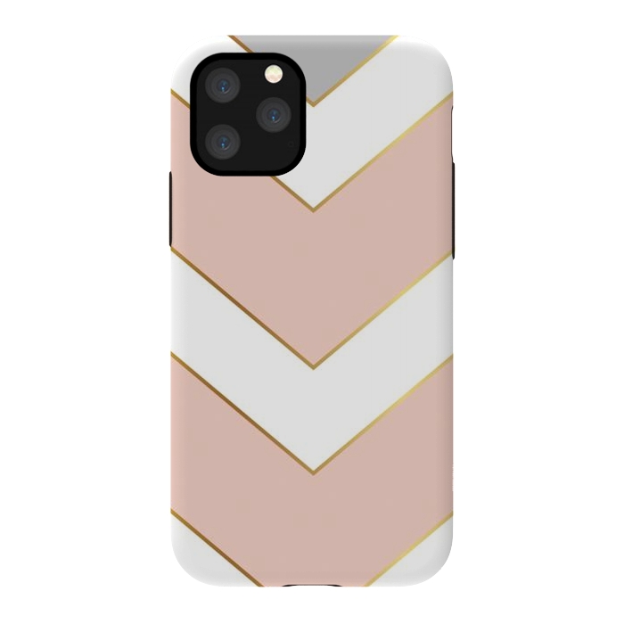 iPhone 11 Pro StrongFit Marble with Geometric Design Golden I by ArtsCase