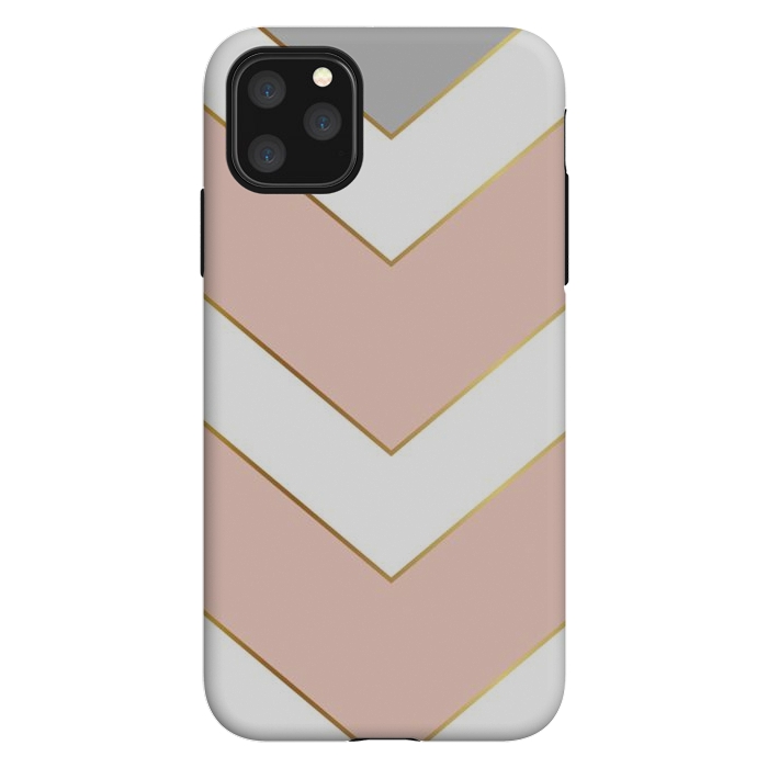 iPhone 11 Pro Max StrongFit Marble with Geometric Design Golden I by ArtsCase