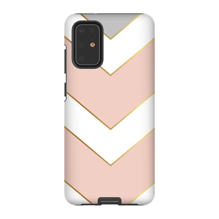 Galaxy S20 Plus StrongFit Marble with Geometric Design Golden I by ArtsCase