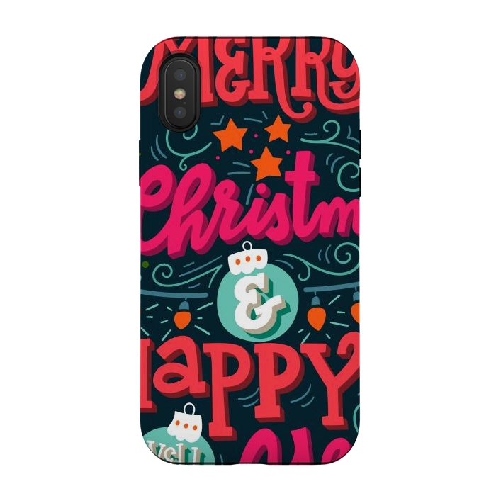 iPhone Xs / X StrongFit Merry Christmas and Happy New Year 1 by ArtsCase
