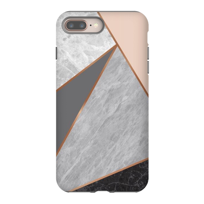 iPhone 7 plus StrongFit Modern Geometric Minimalist with Marble Texture by ArtsCase