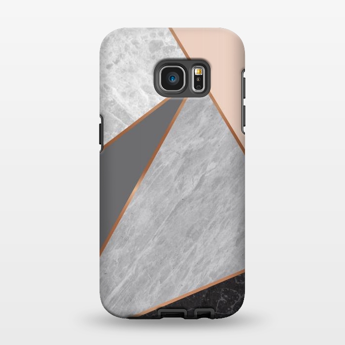 Galaxy S7 EDGE StrongFit Modern Geometric Minimalist with Marble Texture by ArtsCase