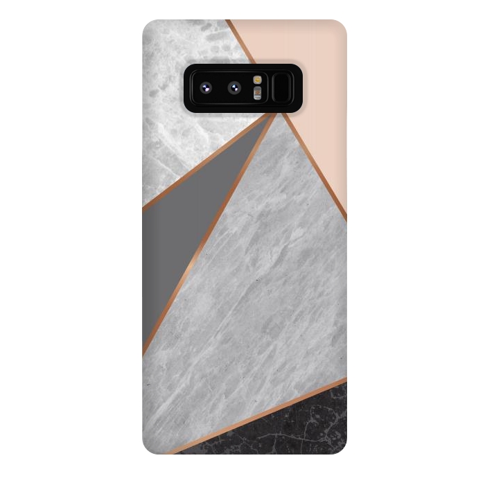 Galaxy Note 8 StrongFit Modern Geometric Minimalist with Marble Texture by ArtsCase