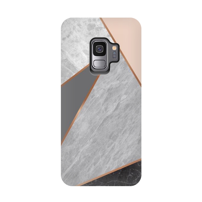 Galaxy S9 StrongFit Modern Geometric Minimalist with Marble Texture by ArtsCase