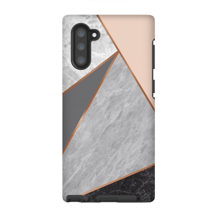 Galaxy Note 10 StrongFit Modern Geometric Minimalist with Marble Texture by ArtsCase