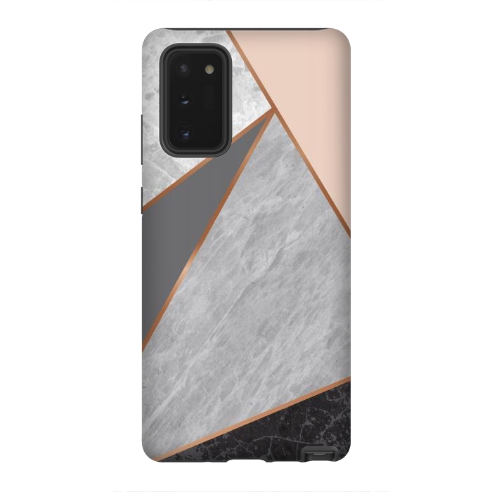 Galaxy Note 20 StrongFit Modern Geometric Minimalist with Marble Texture by ArtsCase