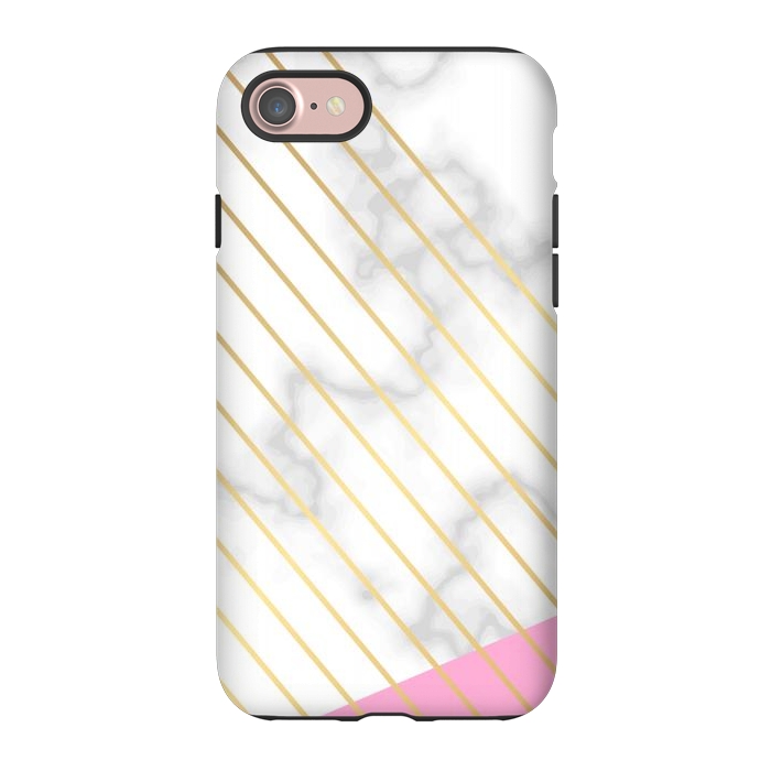 iPhone 7 StrongFit Modern Marble Design Pink and Gray by ArtsCase