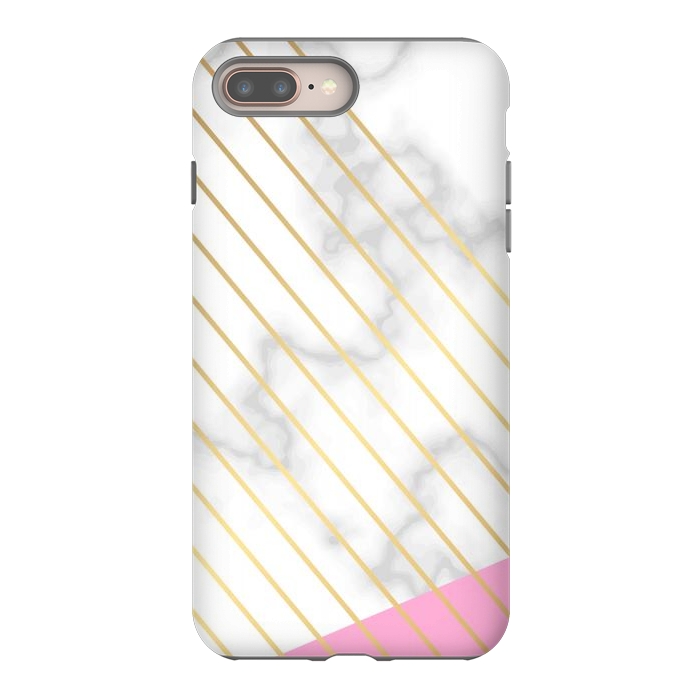 iPhone 7 plus StrongFit Modern Marble Design Pink and Gray by ArtsCase