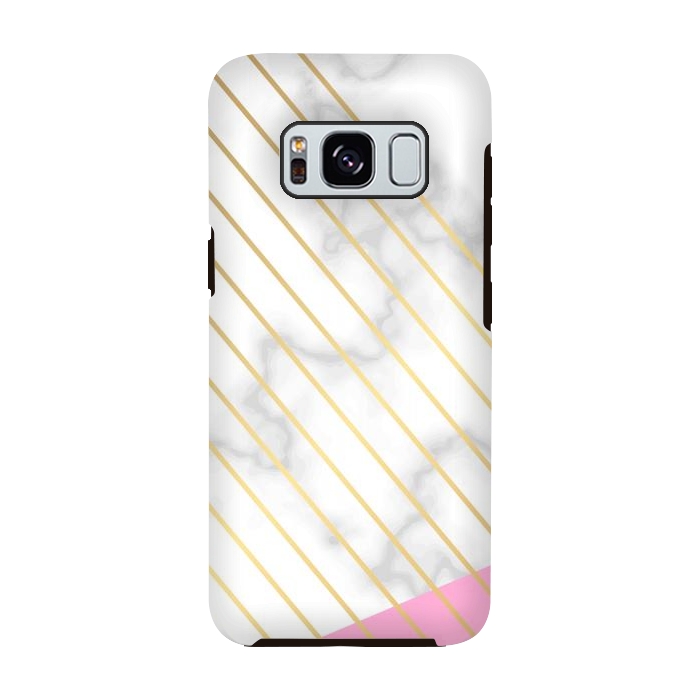 Galaxy S8 StrongFit Modern Marble Design Pink and Gray by ArtsCase
