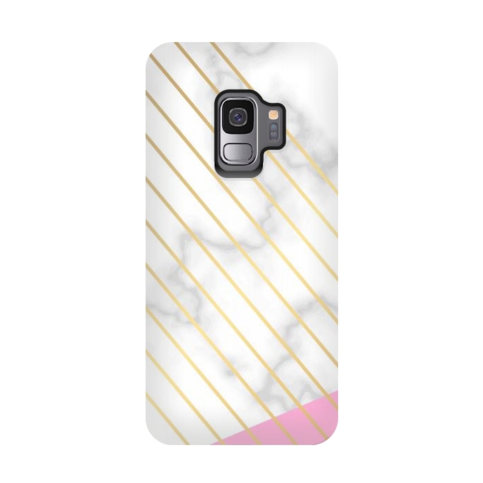 Galaxy S9 StrongFit Modern Marble Design Pink and Gray by ArtsCase