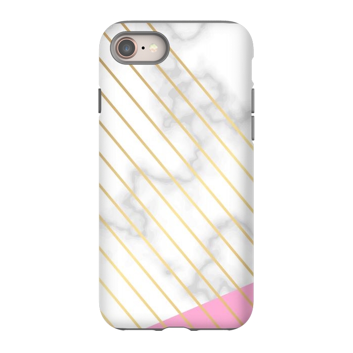 iPhone 8 StrongFit Modern Marble Design Pink and Gray by ArtsCase
