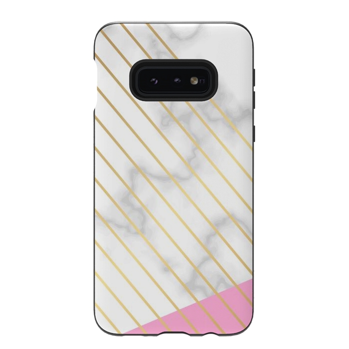 Galaxy S10e StrongFit Modern Marble Design Pink and Gray by ArtsCase