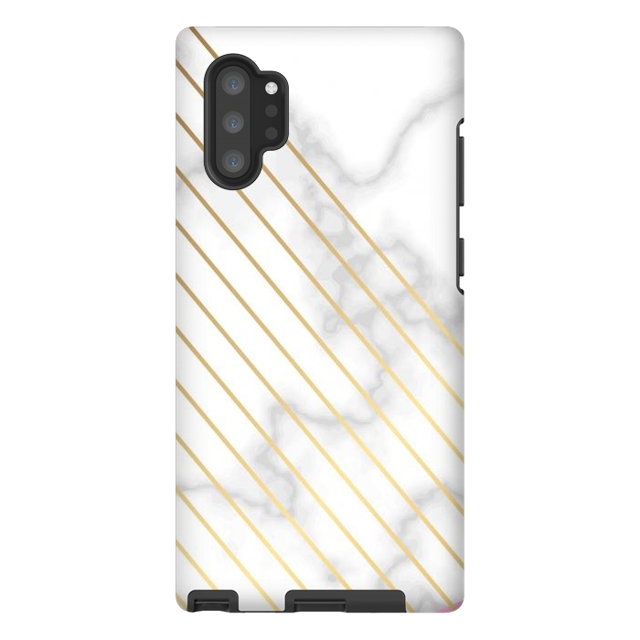 Galaxy Note 10 plus StrongFit Modern Marble Design Pink and Gray by ArtsCase