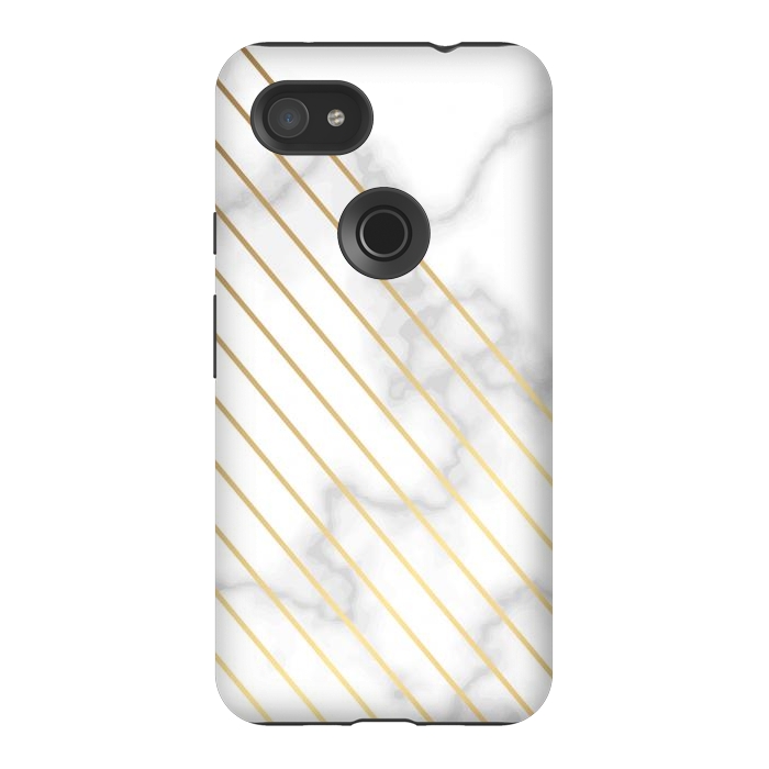 Pixel 3AXL StrongFit Modern Marble Design Pink and Gray by ArtsCase