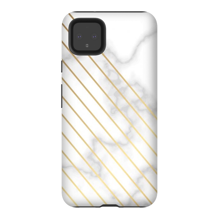 Pixel 4XL StrongFit Modern Marble Design Pink and Gray by ArtsCase