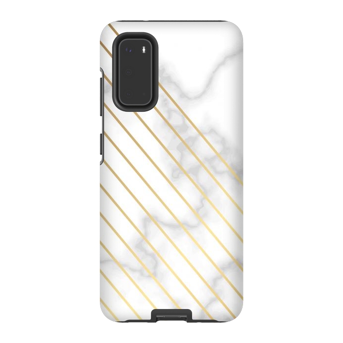 Galaxy S20 StrongFit Modern Marble Design Pink and Gray by ArtsCase