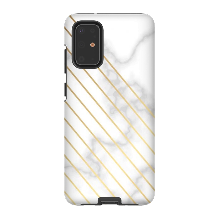 Galaxy S20 Plus StrongFit Modern Marble Design Pink and Gray by ArtsCase