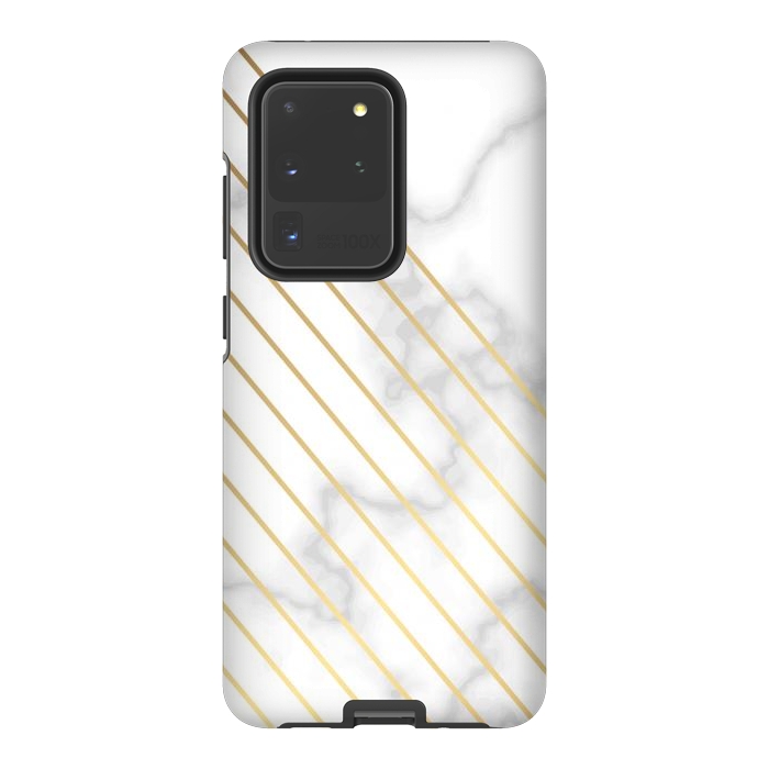 Galaxy S20 Ultra StrongFit Modern Marble Design Pink and Gray by ArtsCase