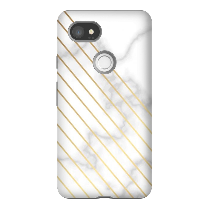 Pixel 2XL StrongFit Modern Marble Design Pink and Gray by ArtsCase