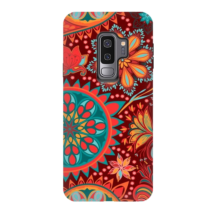 Galaxy S9 plus StrongFit Paisley Vintage Floral Motif Ethnic Seamless Background by ArtsCase